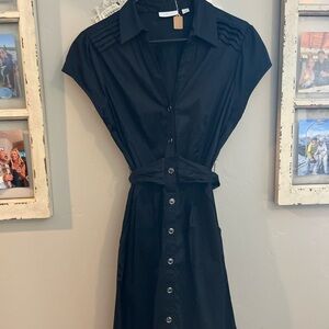 Elegant Black Button-Down Dress